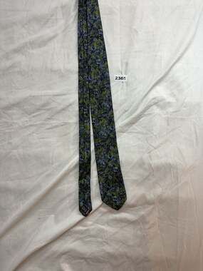 Dion 1967 Silk Floral Necktie Blue Green